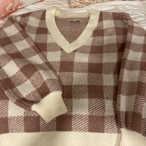 Loft sweater size xs check pattern